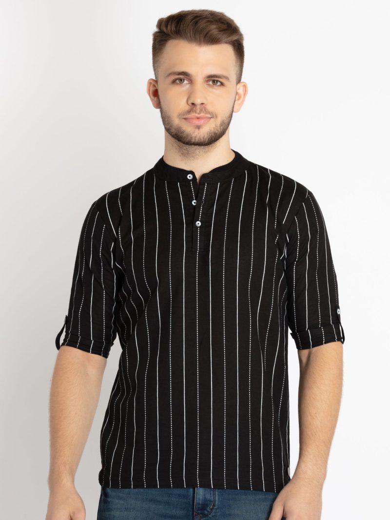 Status Quo Mens All Over Printed Henley Neck T-Shirt