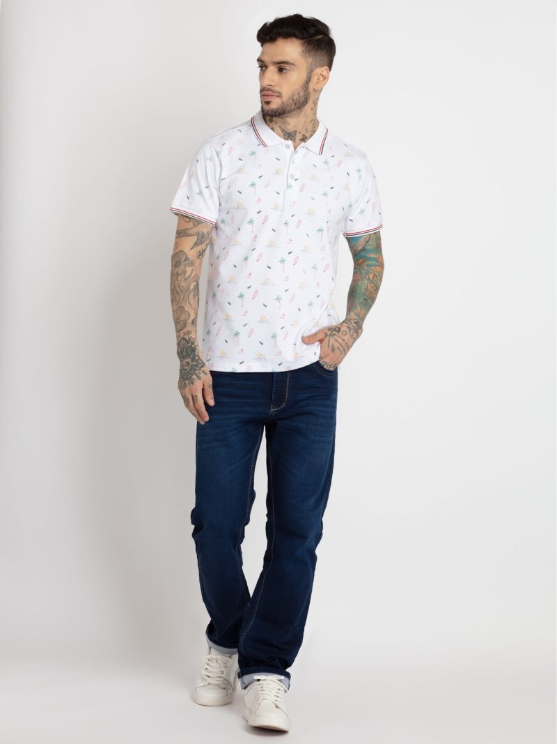 Status Quo Mens All Over Printed Polo Collar T-Shirt