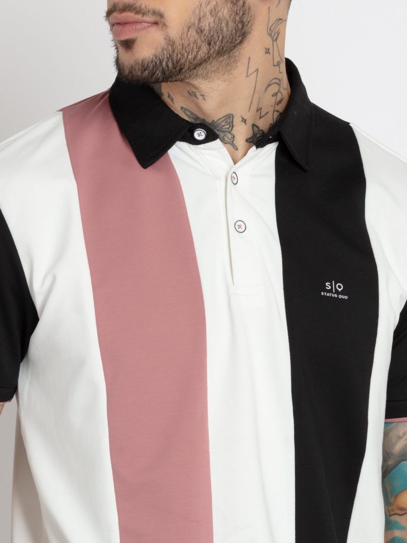 Status Quo Mens Mix & Match Polo Collar T-Shirt