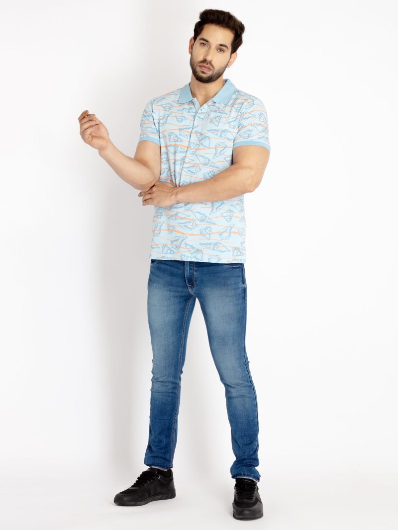 Status Quo Mens All Over Printed Polo Collar T-Shirt