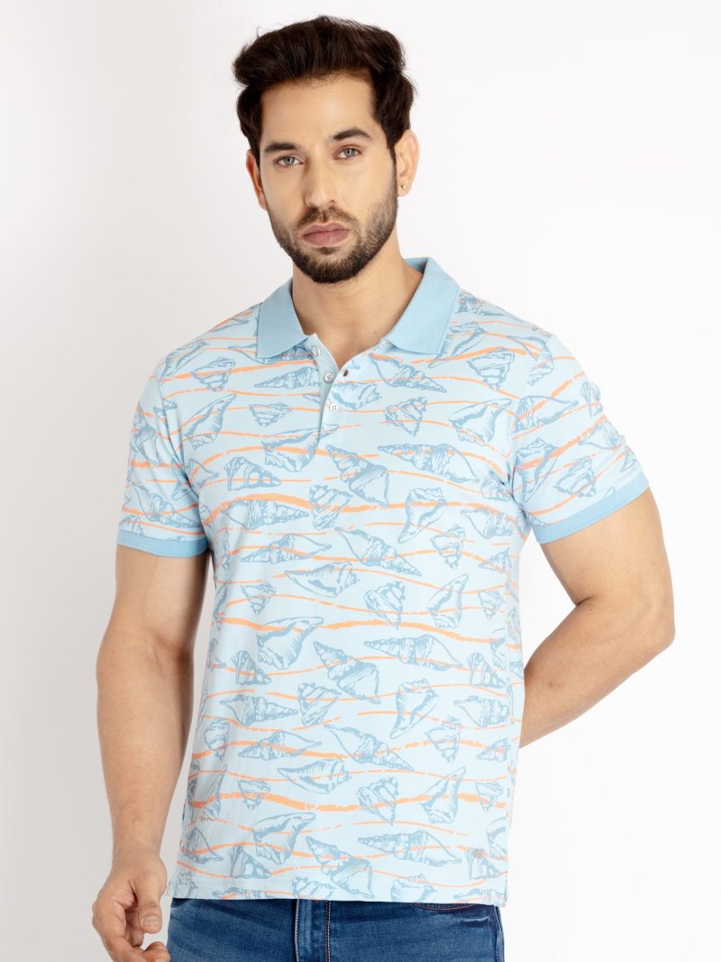 Status Quo Mens All Over Printed Polo Collar T-Shirt