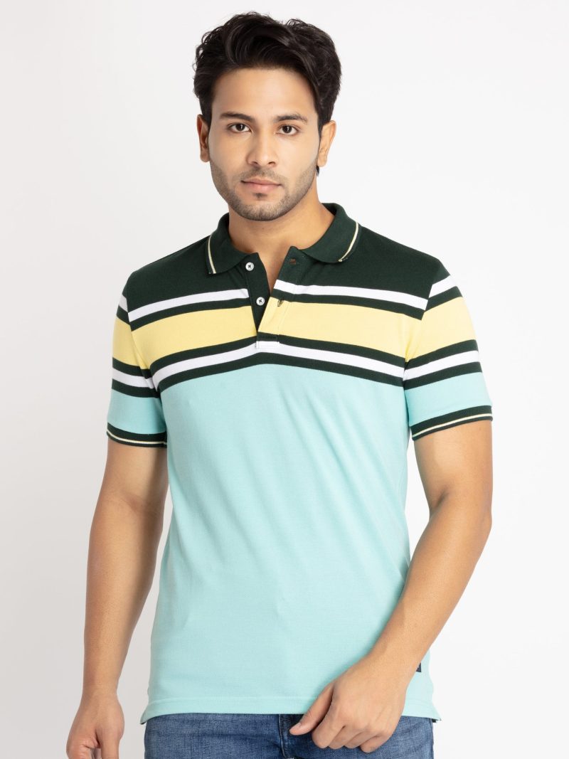 Status Quo Mens Striped Polo T-Shirt