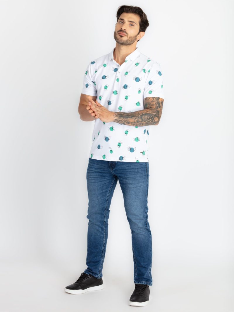 Status Quo Mens All Over Printed Polo T-Shirt