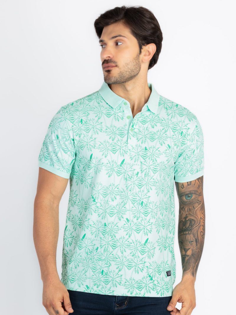 Status Quo All-Over Dots Printed Regular Fit Polo Tshirt