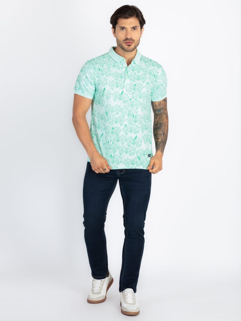 Status Quo All-Over Dots Printed Regular Fit Polo Tshirt