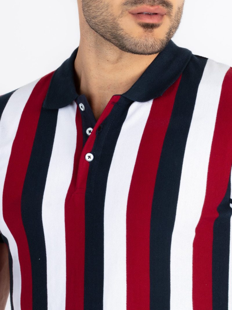 Status Quo Status Quo Men'S Striped Polo Neck Regular Fit Tshirt