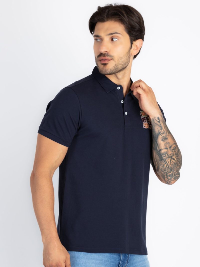 Status Quo Men'S Slim Fit Polo With Tipping Collar