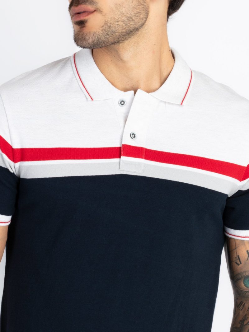 Status Quo Status Quo Chest Striped Regular Fit Polo Tshirt