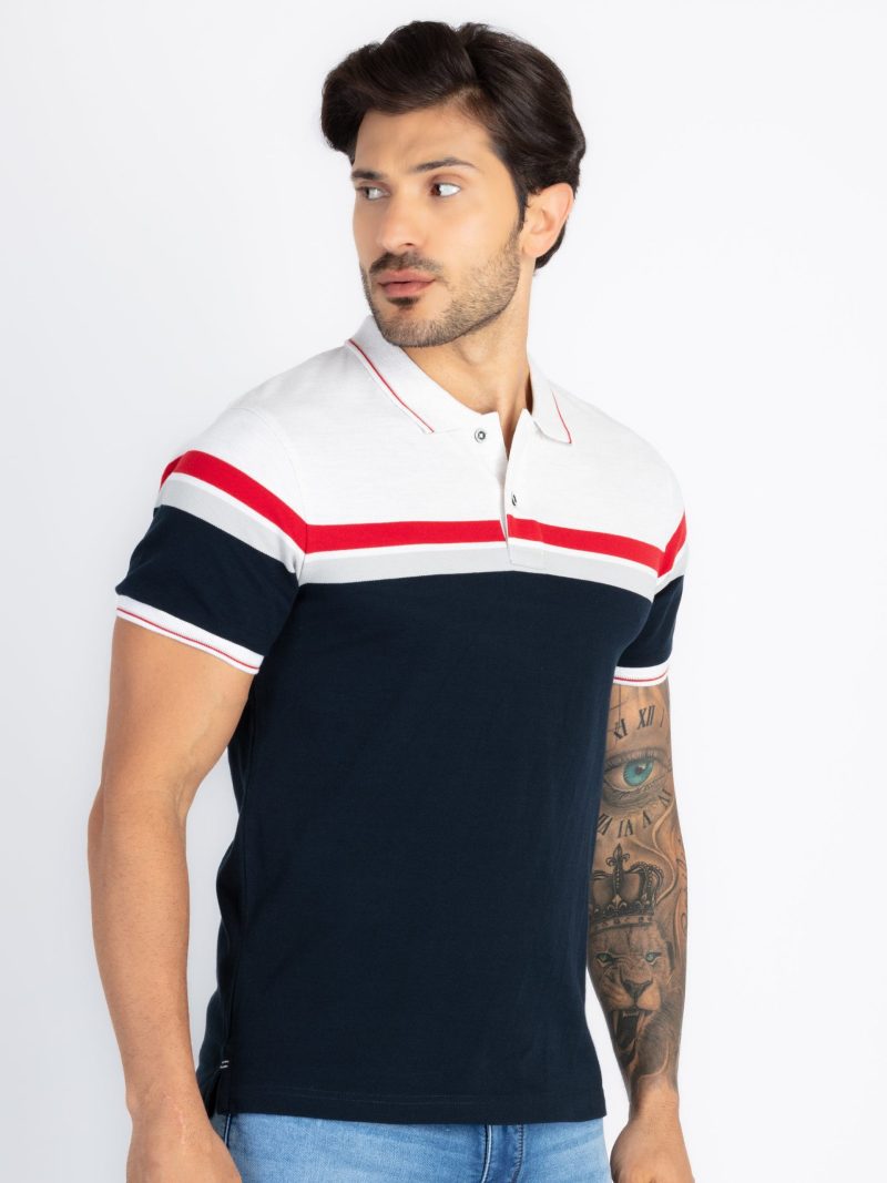 Status Quo Status Quo Chest Striped Regular Fit Polo Tshirt