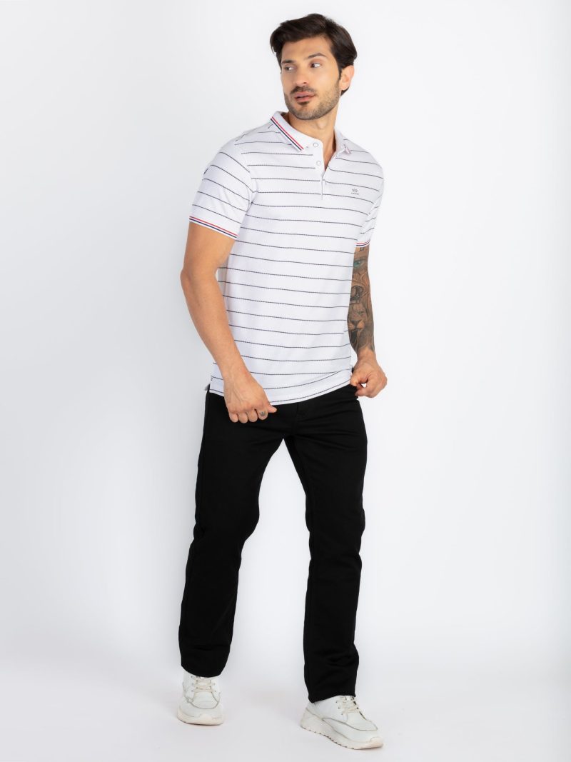 Status Quo Mens Striped Polo T-Shirt