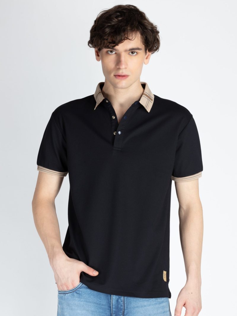 Mens Solid Regular Fit Polo T-Shirt