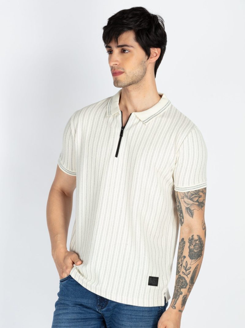 Mens Striped Polo T-Shirt