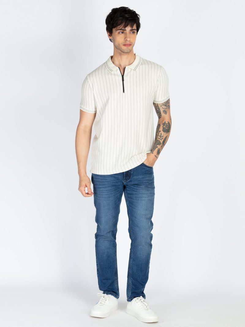 Mens Striped Polo T-Shirt