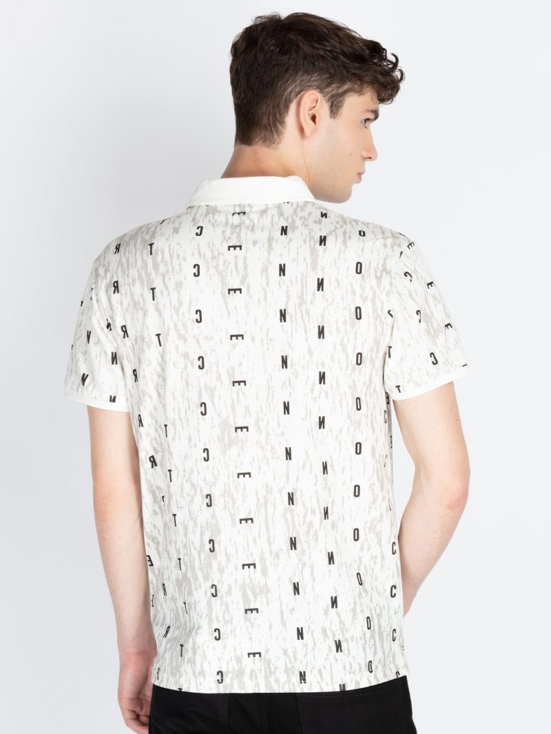 Mens Printed Polo Collar T-Shirt