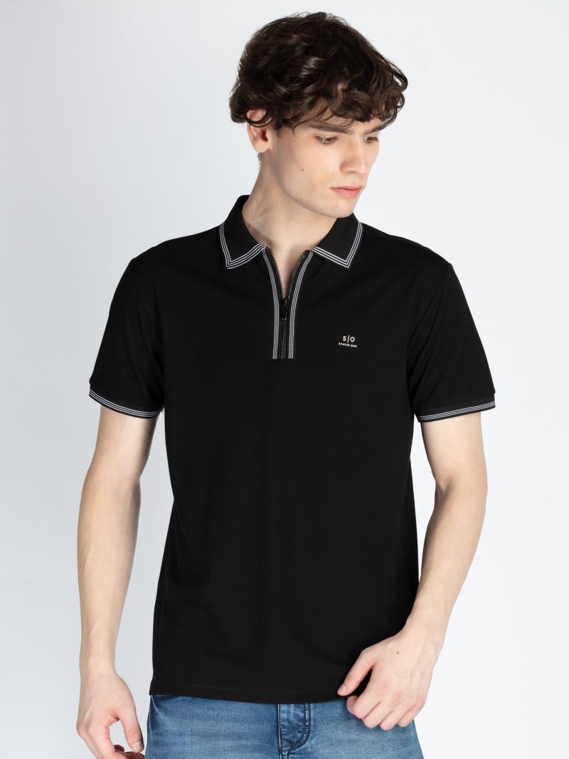 Mens Solid Regular Fit Polo T-Shirt