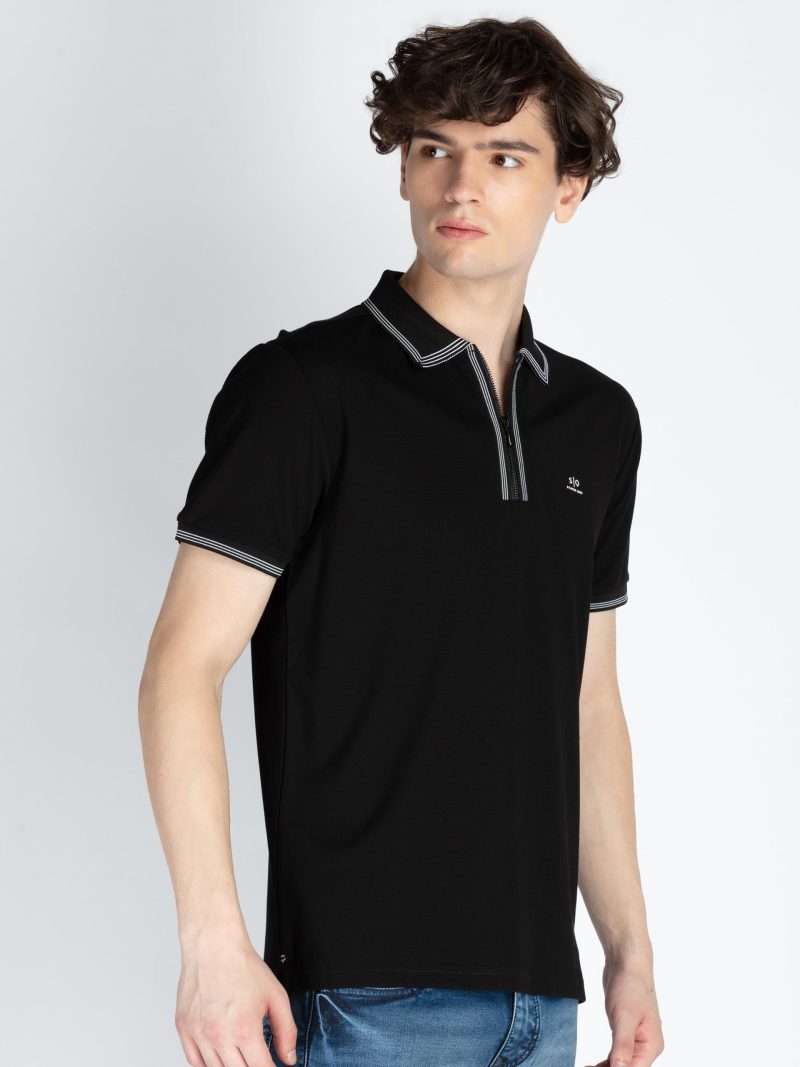 Mens Solid Regular Fit Polo T-Shirt
