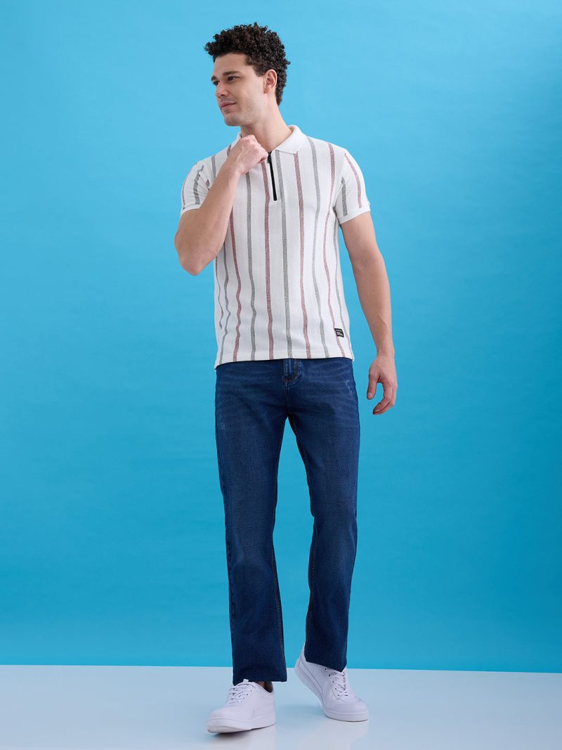 Status Quo Mens Solid Slim Fit Polo T-Shirt With Tipping Collar