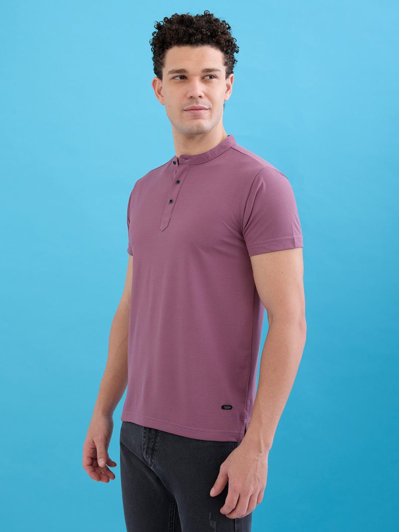 Status Quo Men'S Solid Slim Fit V-Neck T-Shirt
