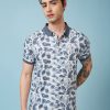 Status Quo Men'S Abstract Printed Polo Collar Short Sleeves Regular Fit Tshirt