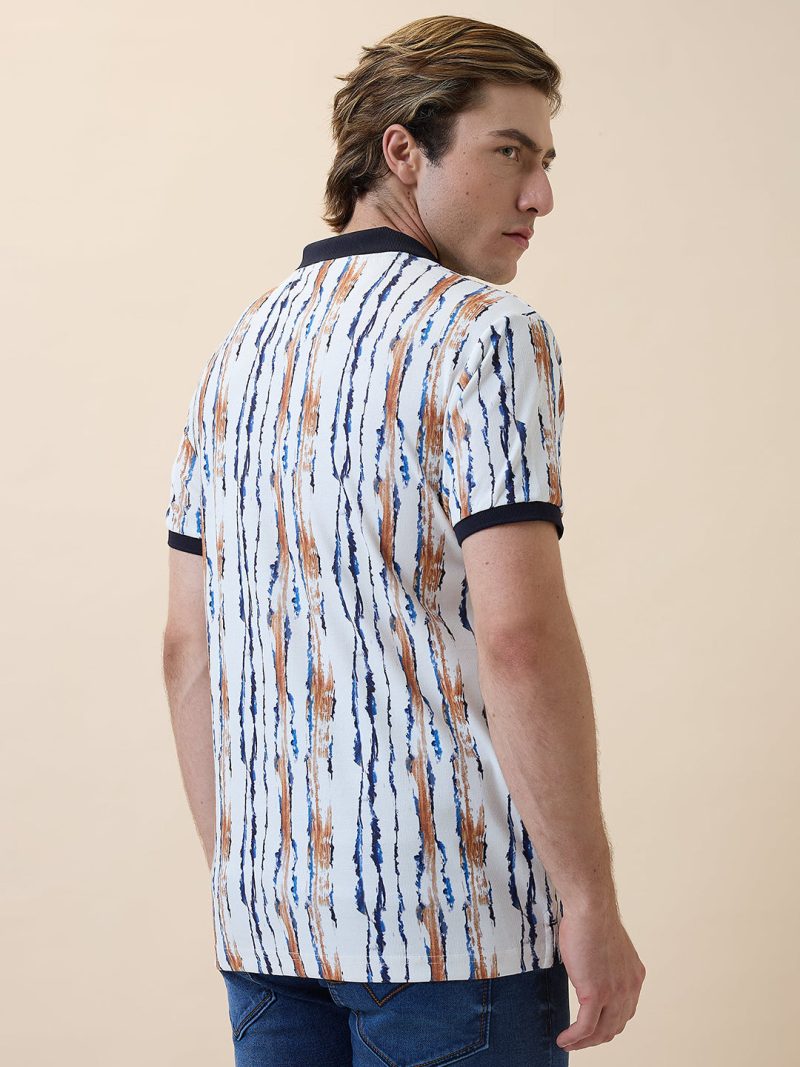 Status Quo Men'S Printed Polo Collar Half Sleeves Regular Fit Tshirt