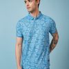 Status Quo Men'S Abstract Printed Polo Collar Short Sleeves Regular Fit Tshirt