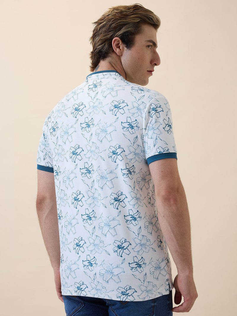 Status Quo Men'S Printed Henley Neck Half Sleeves Regular Fit Tshirt