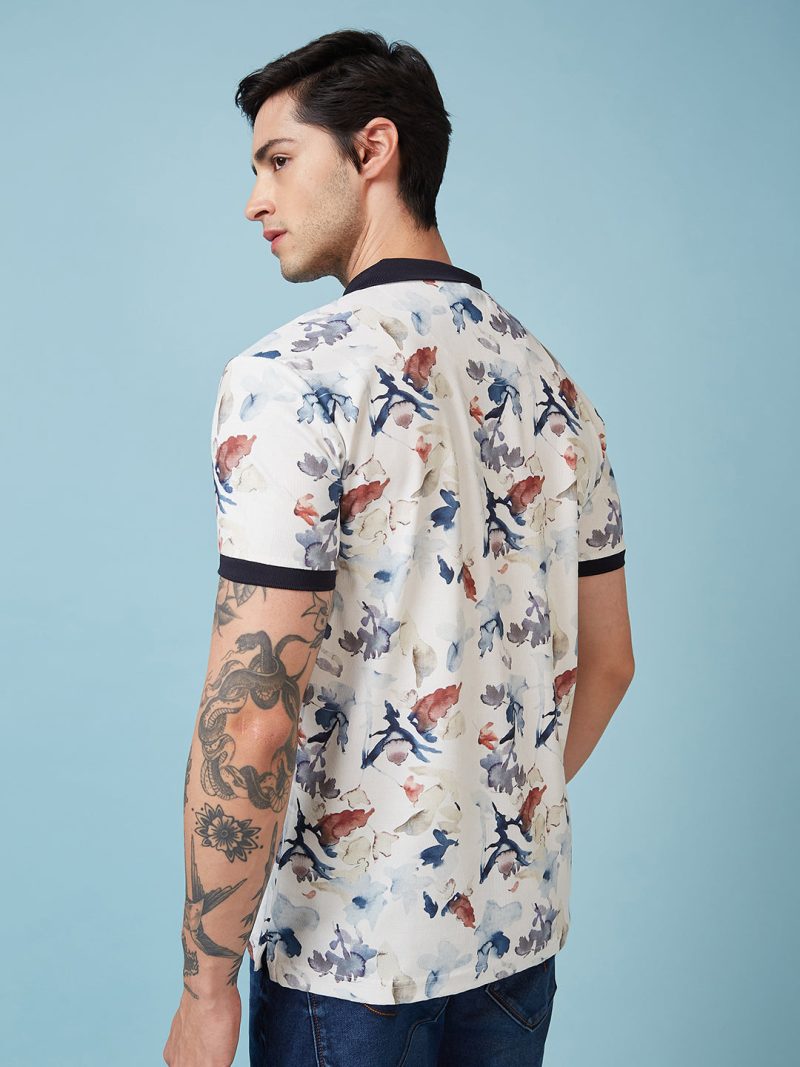 Status Quo Men'S Graphic Printed Polo Collar Short Sleeves Regular Fit Tshirt