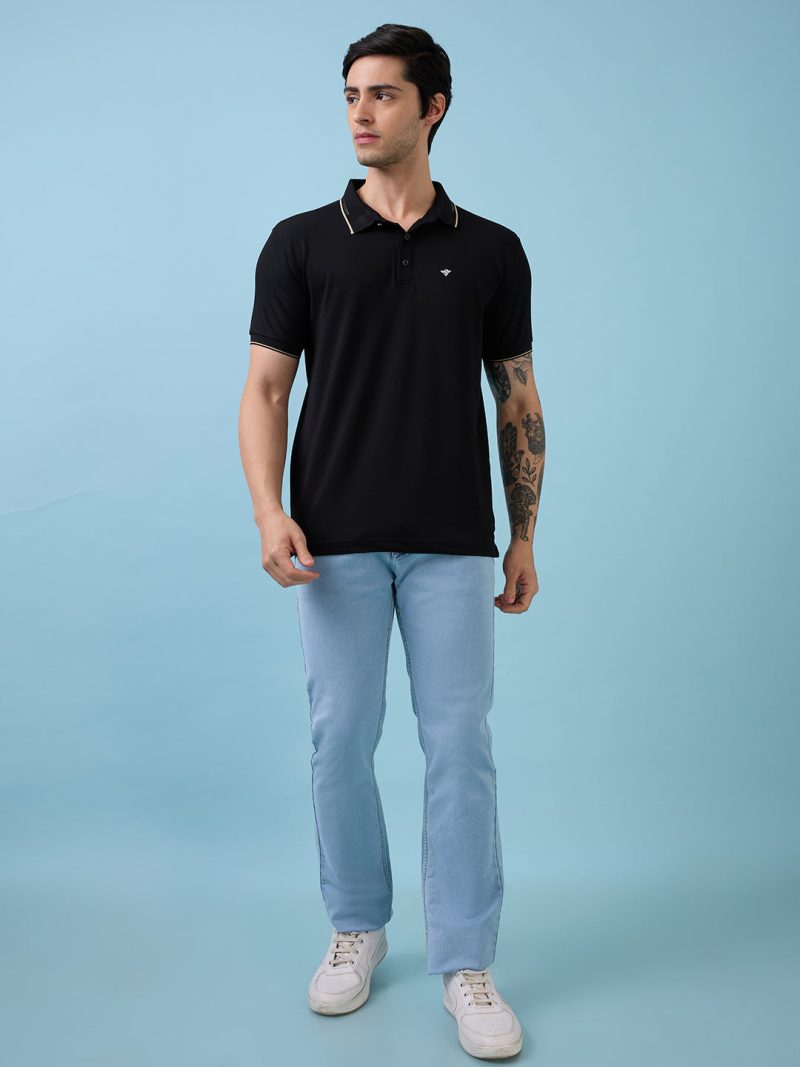 Status Quo Men'S All-Over Solid Polo Collar Half Sleeves Regular Fit Tshirt