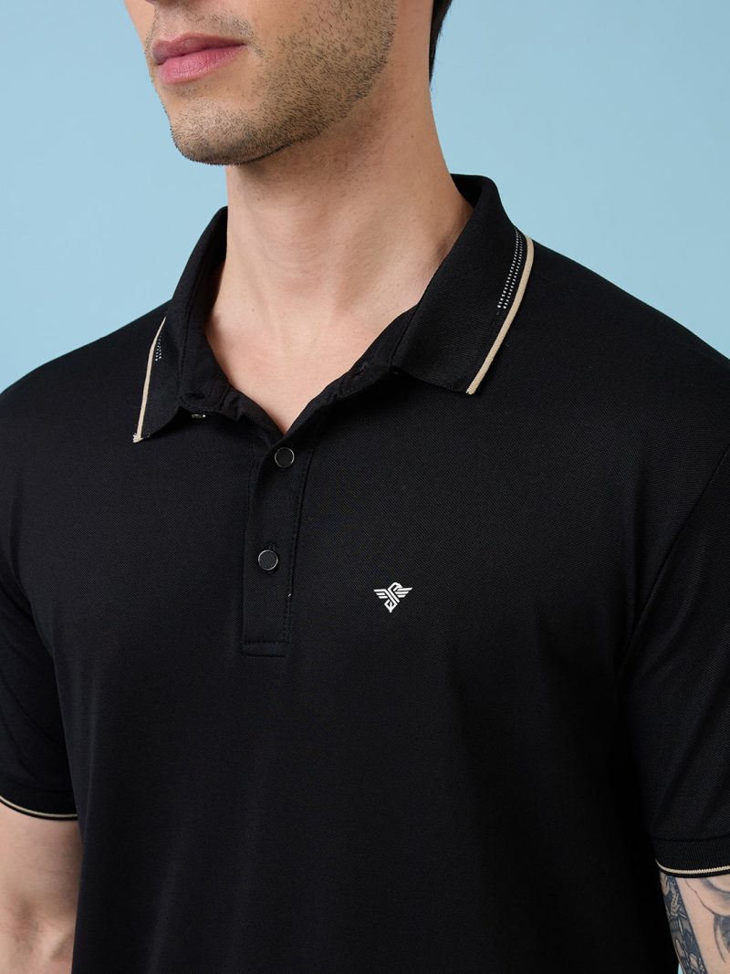 Status Quo Men'S All-Over Solid Polo Collar Half Sleeves Regular Fit Tshirt