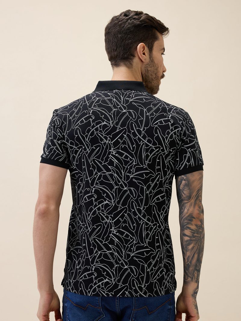 Status Quo Status Quo Men'S Printed Polo Collar Half Sleeves Regular Fit Tshirt