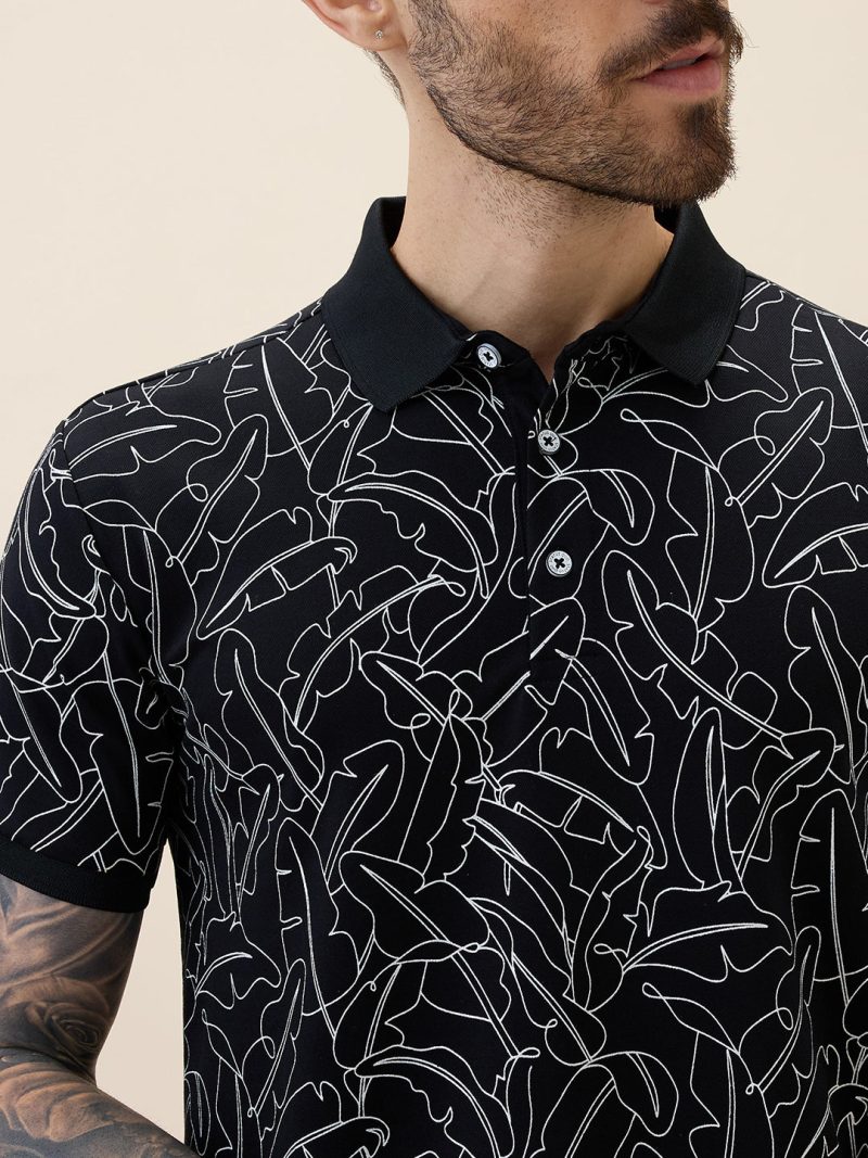 Status Quo Status Quo Men'S Printed Polo Collar Half Sleeves Regular Fit Tshirt