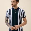 Status Quo Status Quo Men'S Striped Polo Collar Half Sleeves Regular Fit Tshirt