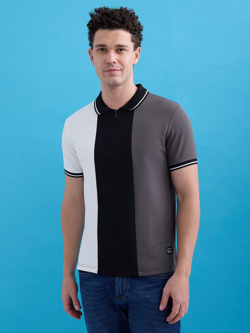 Status Quo Status Quo Men'S Cut & Sew Polo Collar Half Sleeves Regular Fit T-Shirt