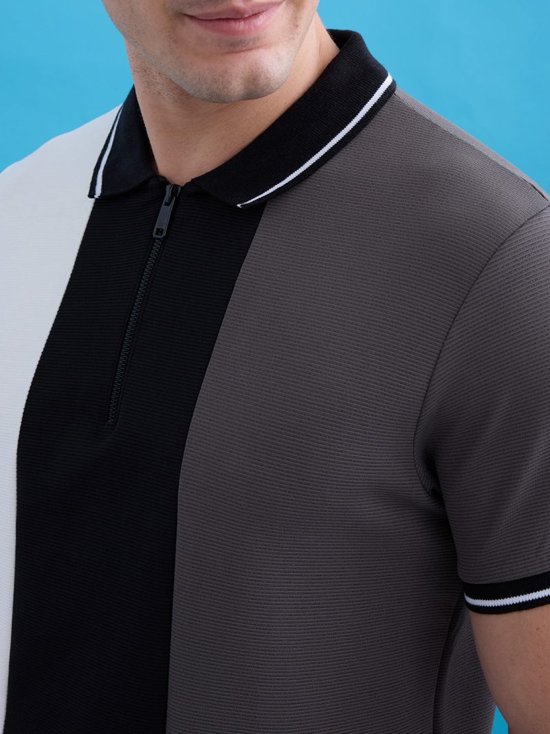 Status Quo Status Quo Men'S Cut & Sew Polo Collar Half Sleeves Regular Fit T-Shirt