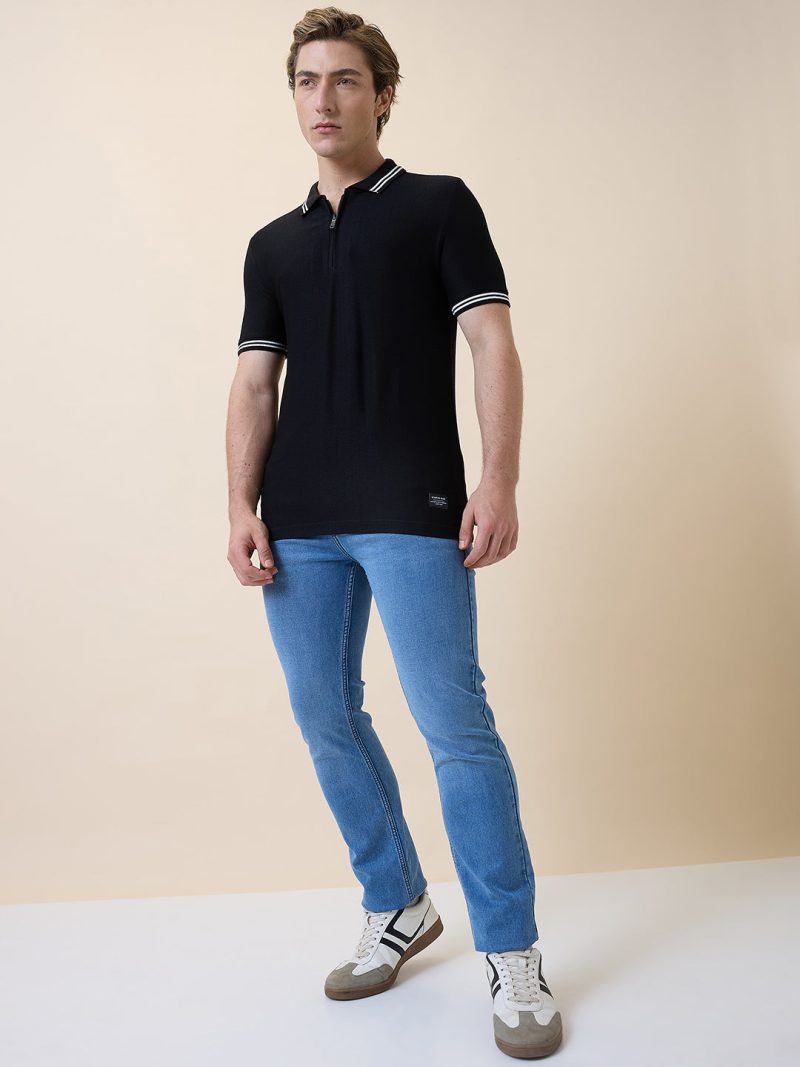 Status Quo Men'S Solid Polo Collar Half Sleeves Regular Fit Tshirt