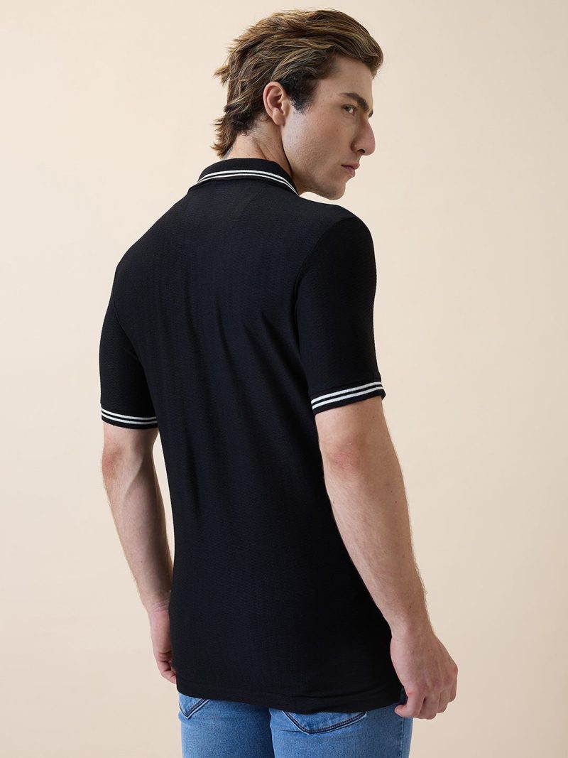 Status Quo Men'S Solid Polo Collar Half Sleeves Regular Fit Tshirt