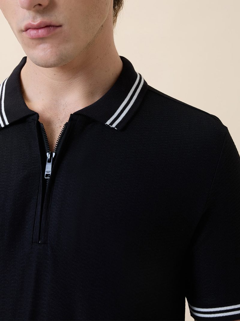 Status Quo Men'S Solid Polo Collar Half Sleeves Regular Fit Tshirt