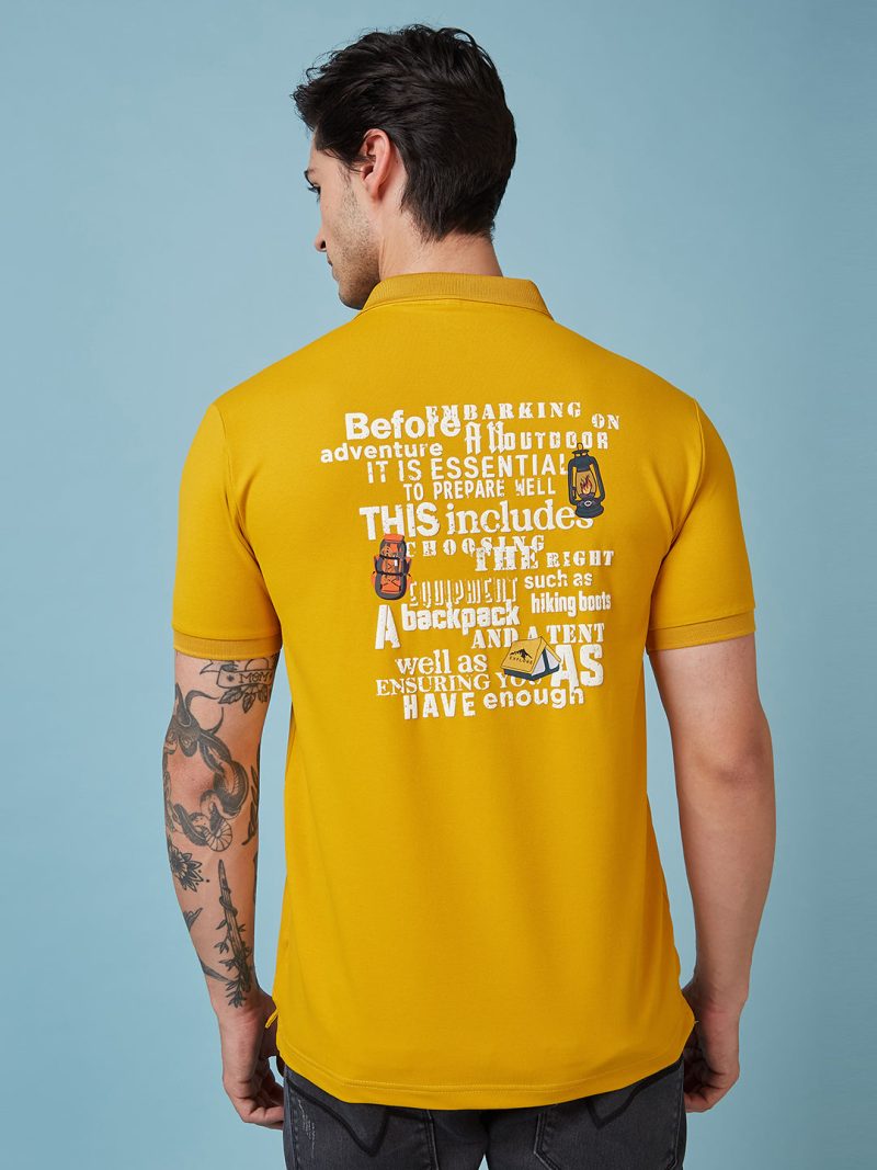 Status Quo Men'S Graphic Printed Polo Collar Short Sleeves Regular Fit Tshirt