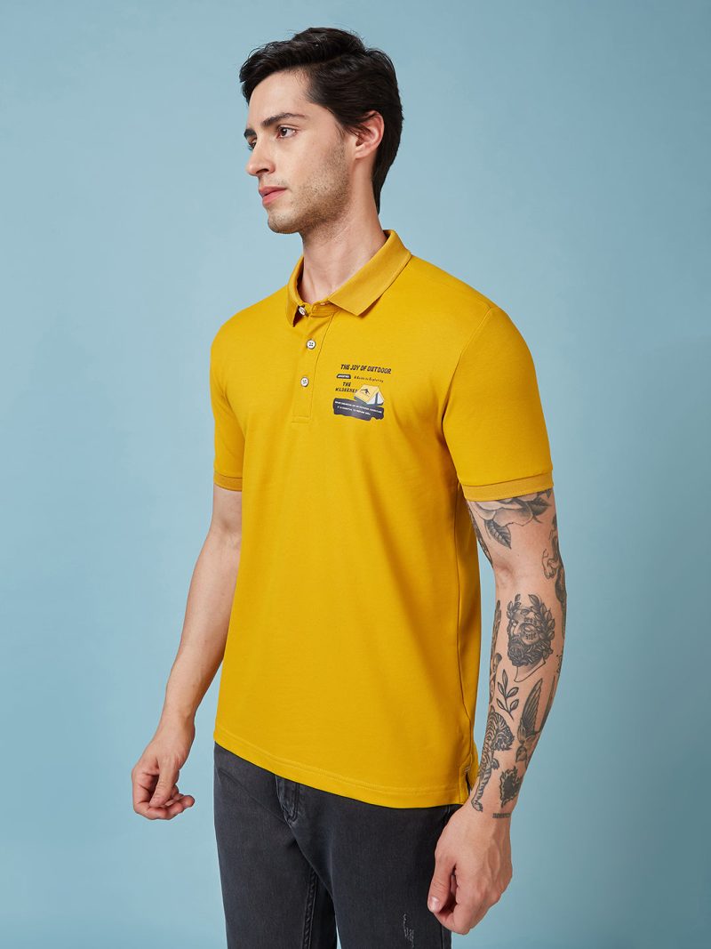 Status Quo Men'S Graphic Printed Polo Collar Short Sleeves Regular Fit Tshirt
