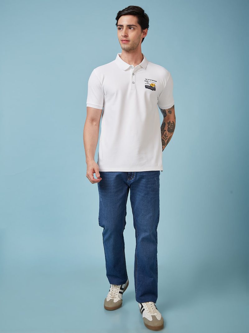 Status Quo Men'S Graphic Printed Polo Collar Short Sleeves Regular Fit Tshirt