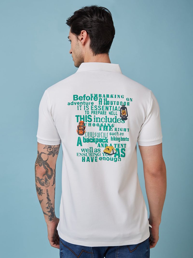 Status Quo Men'S Graphic Printed Polo Collar Short Sleeves Regular Fit Tshirt