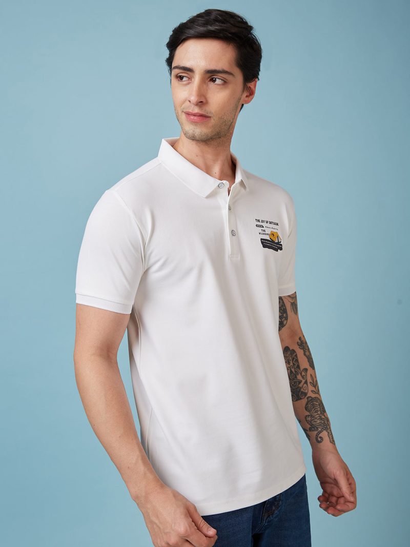 Status Quo Men'S Graphic Printed Polo Collar Short Sleeves Regular Fit Tshirt