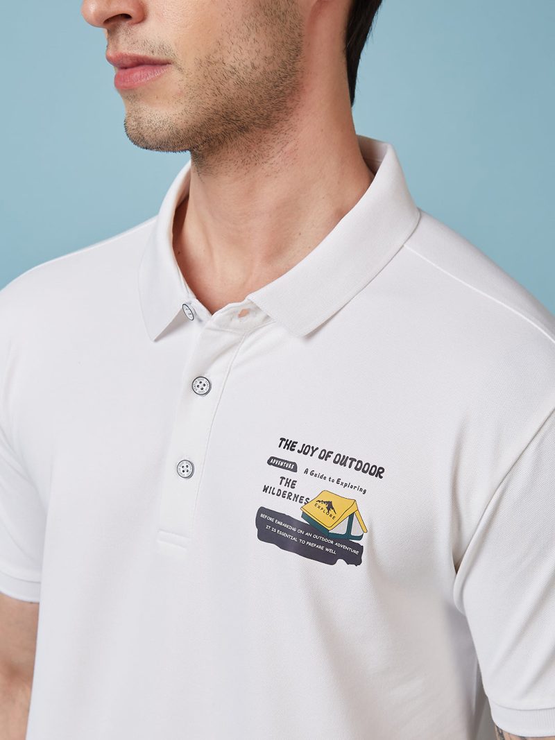Status Quo Men'S Graphic Printed Polo Collar Short Sleeves Regular Fit Tshirt