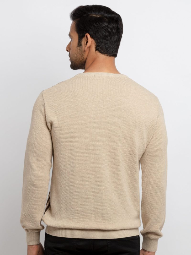Mens Striped Round Neck Sweater