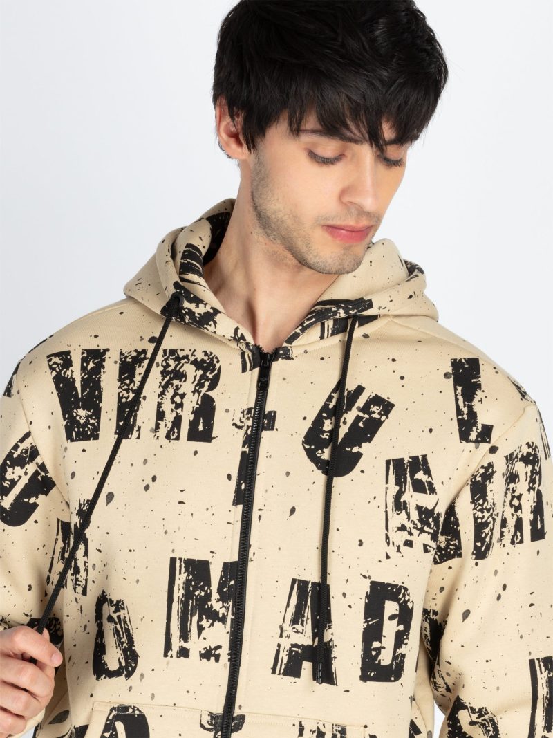 Mens All Over Printed Hooded Sweatshirt