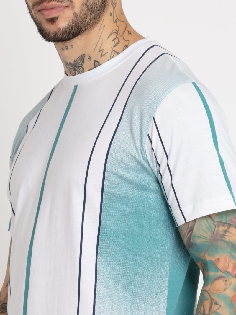 Status Quo Mens Striped Round Neck Tshirt