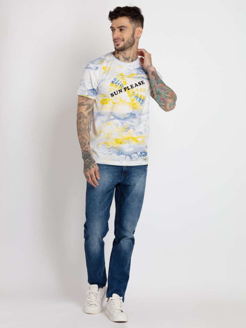 Status Quo Mens All Over Printed Round Neck T-Shirt