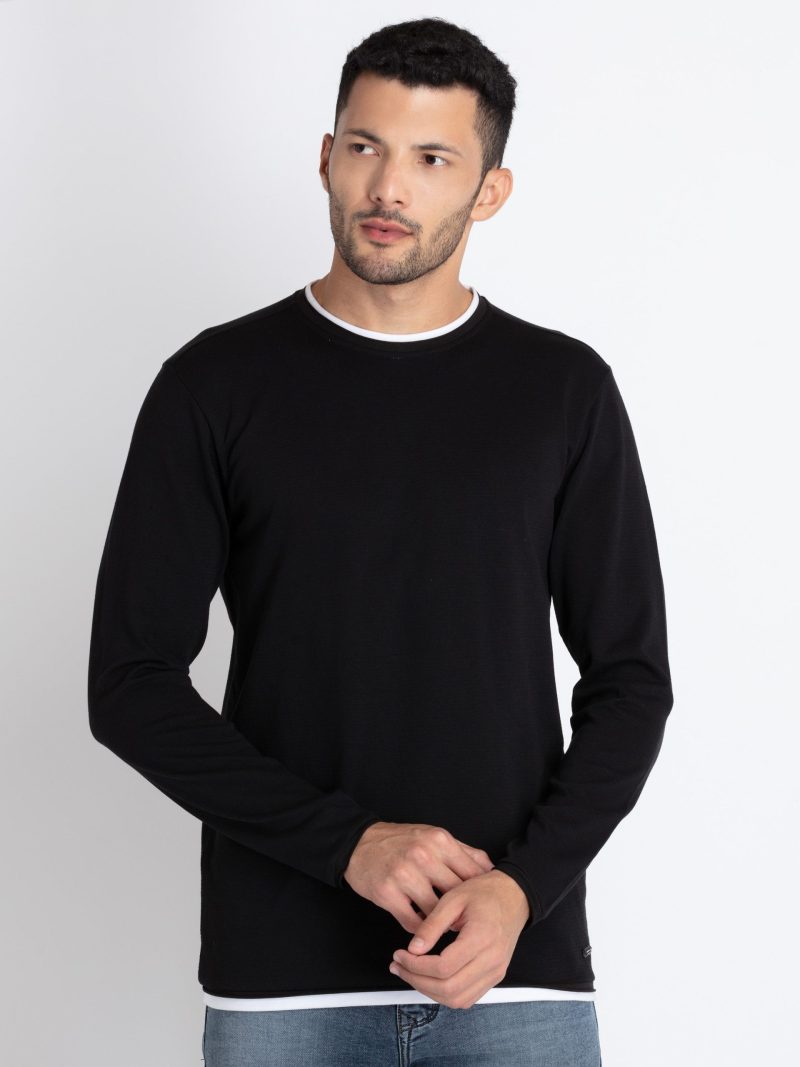 Mens Solid Round Neck T-Shirt