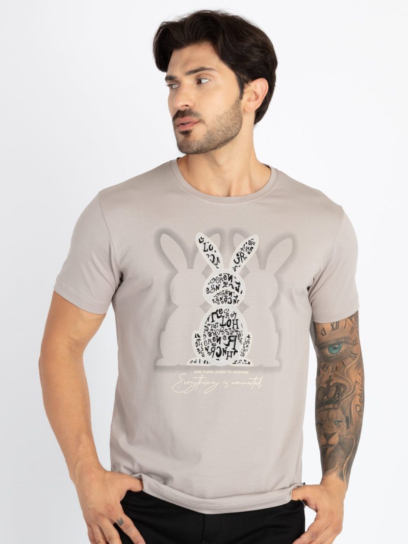 Mens Printed Round Neck T-Shirt
