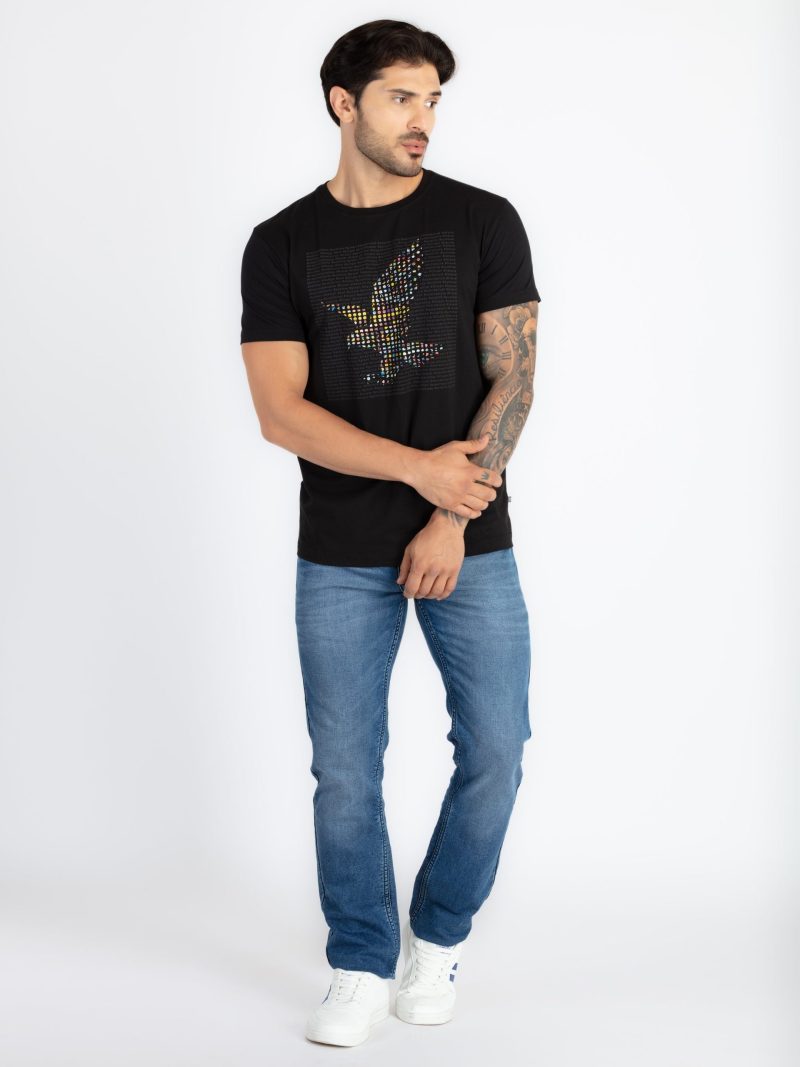 Mens Printed Round Neck T-Shirt